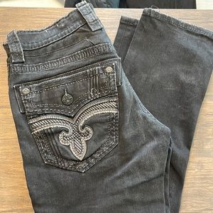 Size 31, Slim Straight, black, rock revivial